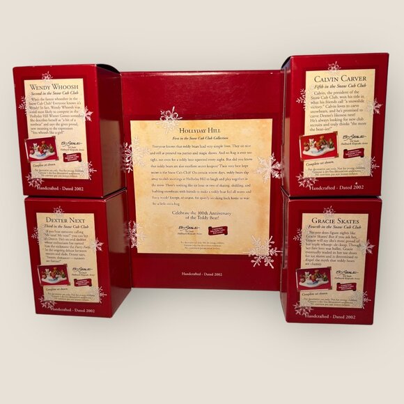 Hallmark Keepsake Hollyday Hill 100th Anniversary of the Teddy Bear Set of 5 - Picture 2 of 11